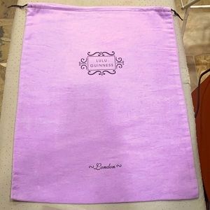 LULU GUINNESS  AUTHENTIC LILAC DUSTER BAG FOR PURSE OR SHOES -DRAWSTRING CLOSURE